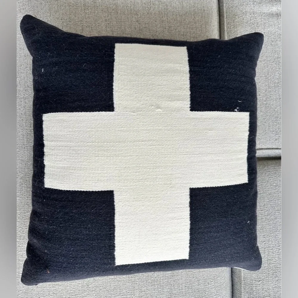 4 Large Jonathan Adler Geometric Decorative Pillow Covers Wool Reversible